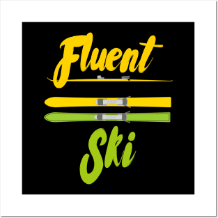 Fluent Ski, Mountain Hoodie, Slalom skiing, skiing sticker Posters and Art